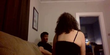 Dom trains new sub slut while watching porn and roleplaying taboo