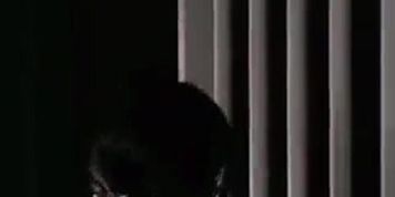 horny sexy brunette teases lucky guy & masturbates in front of him while he watches jerking off to her