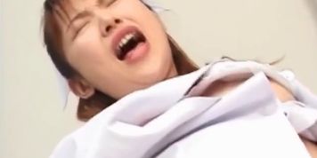 Rina Usui horny nurse takes patient dick in mouth and in pussy