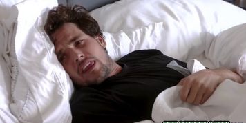 My brunette stepmom soothes my erection with her ass