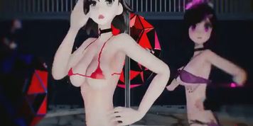 MMD SFW Mitsu And Kaat - Good Night Kiss 1100