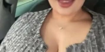 Showing boobs in car