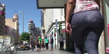 big ass Cuban girl in candid footage