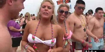 Lovely chicks get naked at the party