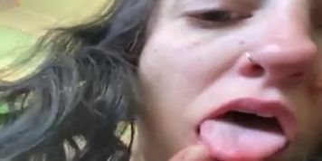 Eating daddies cum out of my pussy after deep, hard screw
