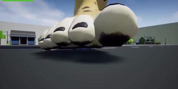 Giantess Furry stomps then vores and digests a tiny