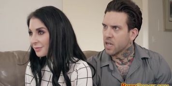 Two horny babes enjoying hardcore threesome