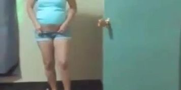 Aileen Walking to see her belly jiggle