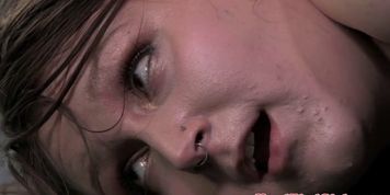 Tattood bdsm sub penetrated with objects