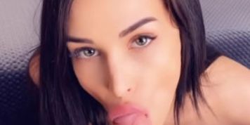Fucked in the mouth and cum on face my sexy gf - homemade