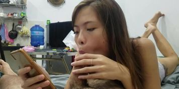 Casual Blowjob - she just has to have something in her mouth