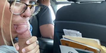 Cherry sucks a big dick in the backseat of an Uber