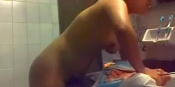 Beautiful girl masturbating bathroom humping (Beauty Dior)