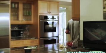 Milf gets pussy eaten and blows big dong in kitchen (Dark Dick)