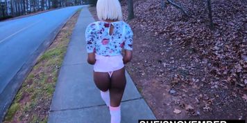Msnovember Slut Walk After Fucking Her StepDad In the Bushes Flashing Ass In Public on Sheisnovember