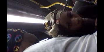 (Bus in public) I suck big dick on the bus ! And it's coming on my face !