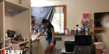Hidden cam roommate undressing