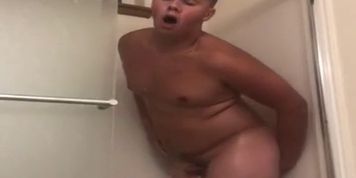 Shower time, riding my brothers dildo