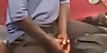 Bike rider with long cock stops on busy road to masturbate