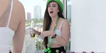 Party teens straddle dick