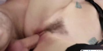 Hot babe with big boobs and stockings fucks her lover (lover with)