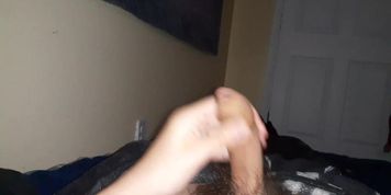 Shot a HUGE cum load with massive uncut dick 