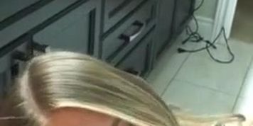 Blonde girl gives good blowjob