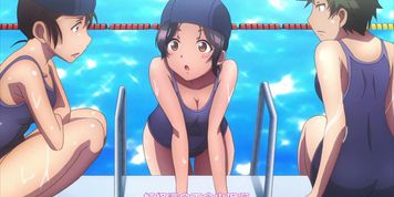 harem sex with tanned girl in swimsuit