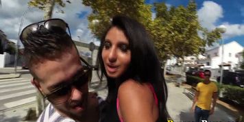 Tiny slut fucked outdoors