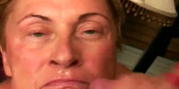 REAL GRANNY PORN - Granny sucks like a pro and gets facial