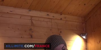 Young blonde gets fucked in the chalet after skiing