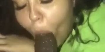 Interracial POV thick Latina BBW PAWG sucks BBC black cock facial big titties