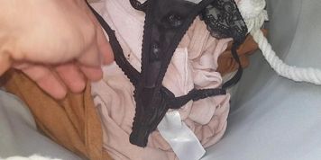 Worn wet dirty panties from laundry grool