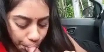 Indian sucking cock in front seat of car