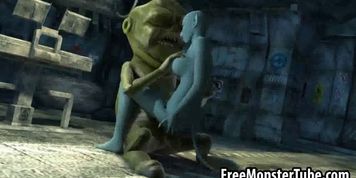 3D cat babe getting fucked hard by an alien 