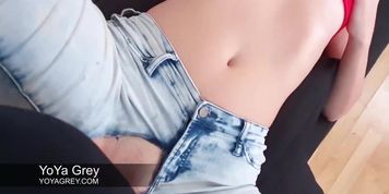 Young Instagram Model in Ripped Jeans Fucks Backstage after a Casting Shoot
