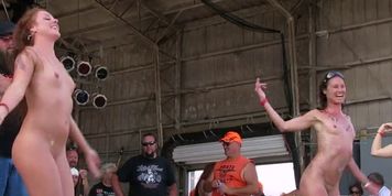 NEBRASKACOEDS - biker chicks getting fully nude in iowa wet tshirt contest