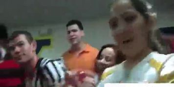College girls fighting on a wild campus party