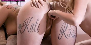 LEZ MASSAGE - Fingering lesbians love eating pussies after kissing (Bootylicious, Kaylana Reese)