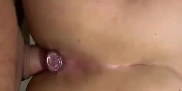 Fucking wife doggy with butt plug