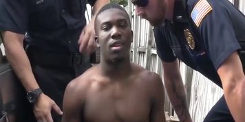 Horny Cop is being fucked rough by BBC criminal under the sunlight.