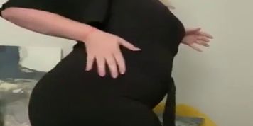 fat ass white girl shakes her ass at work 