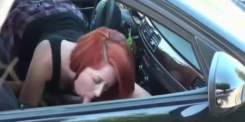Hot red head car screw - outside view