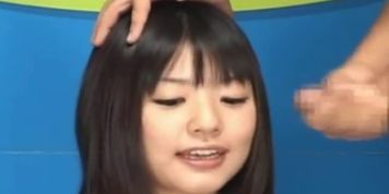 Japanese new Reporter Bukkake (REUPLOAD)