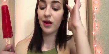 Sexy Girl Sucking Popsicle