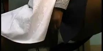 French black maid fucked in 3some with Papy Voyeur