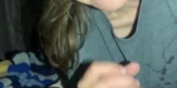 White slut sucking bbc while hubby watches