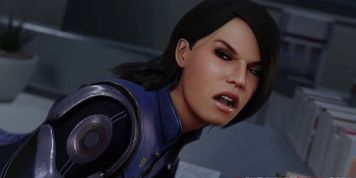 Mass Effect Liara rides huge dick cowgirl style