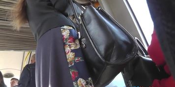 Spycam upskirt filmed exciting view under A-line skirt