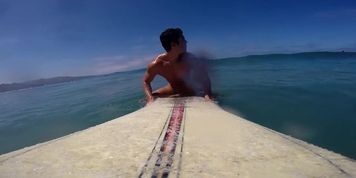 Gorgeous perfect stud surfing fully naked